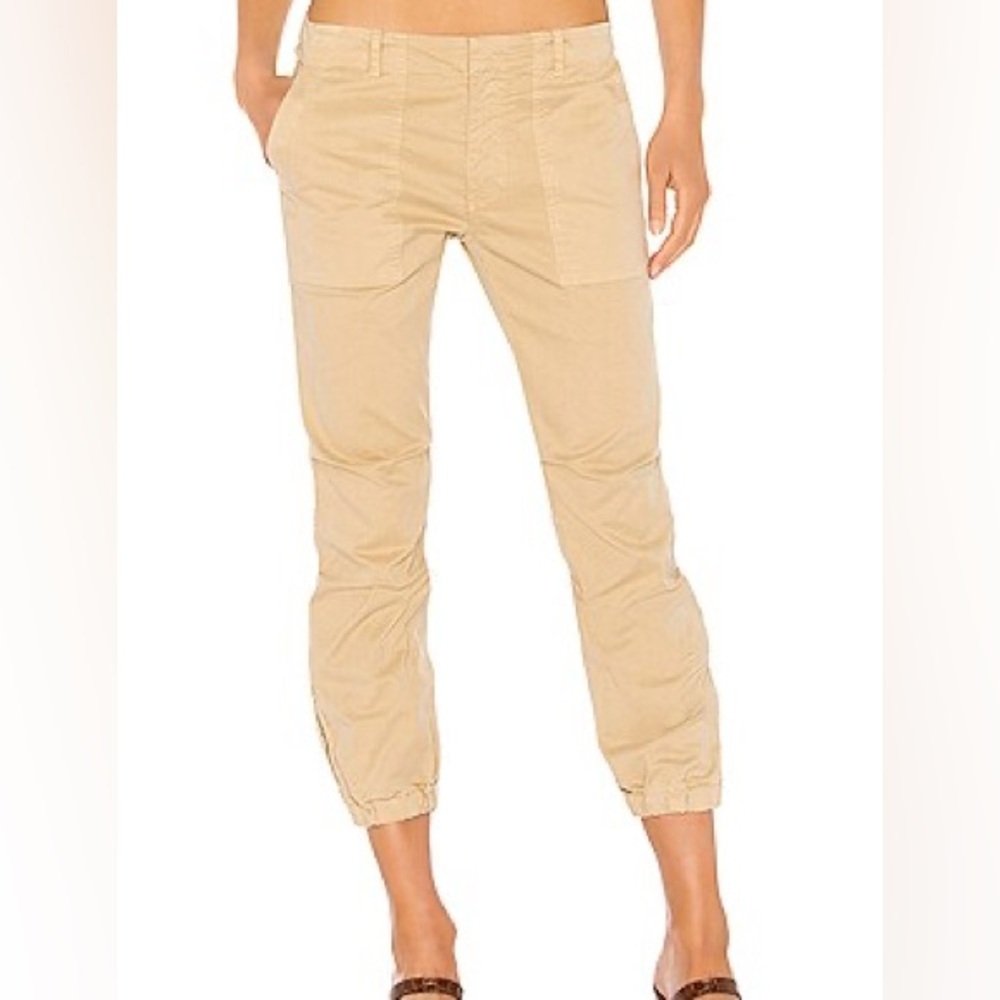 Nili Lotan 4 Cropped Military Pant Joggers in Desert Sand Tan